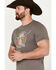 Image #2 - Rock & Roll Denim Men's Pow Pow Rodeo Short Sleeve Graphic T-Shirt, Grey, hi-res