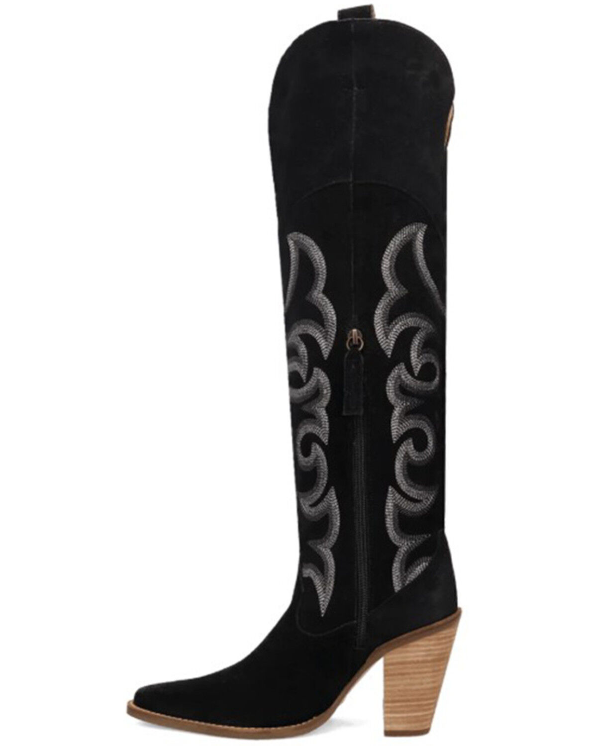 Image #3 - Dingo Women's Primadonna Suede Tall Western Boots - Round Toe, Black, hi-res