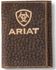 Image #1 - Ariat Men's Tri-Fold Bull Hide Embroidered Wallet, Brown, hi-res