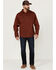 Image #3 - Brothers and Sons Men's Weathered Twill Solid Long Sleeve Button-Down Western Shirt  , Red, hi-res