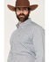Image #2 - Cinch Men's Geo Print Long Sleeve Button-Down Western Shirt, Light Blue, hi-res