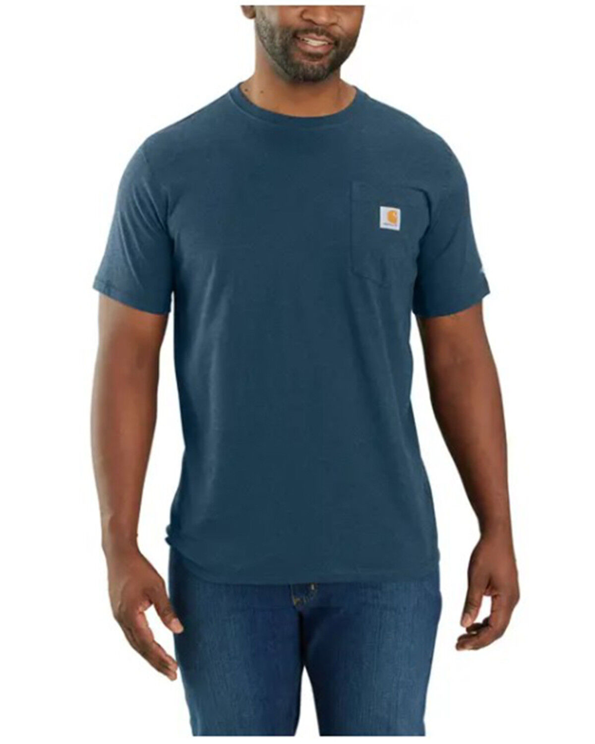 Image #1 - Carhartt Men's Delmont Force® Short Sleeve T-Shirt - Big, Light Blue, hi-res
