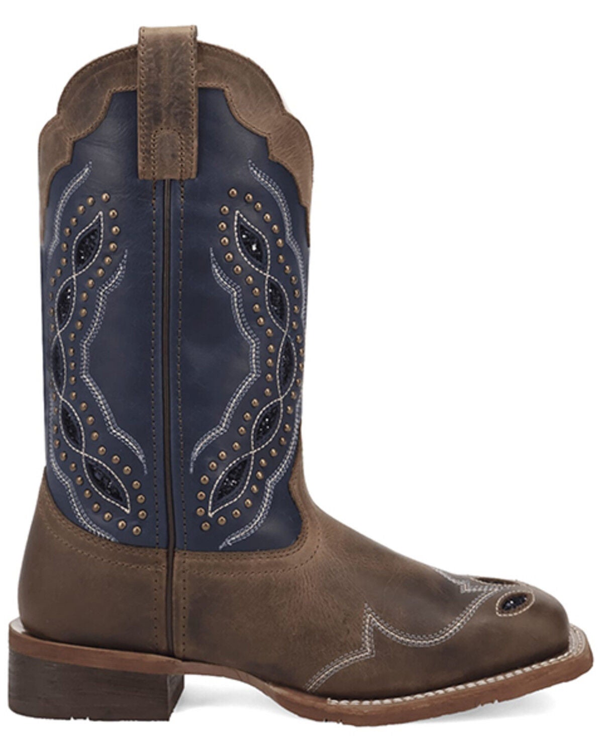 Image #2 - Laredo Women's Dragon Fly Embellished Western Boots - Broad Square Toe, Navy, hi-res