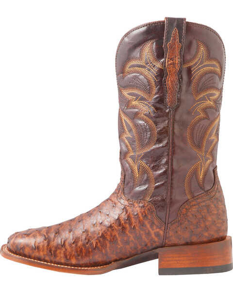 Image #3 - El Dorado Men's Handmade Full Quill Ostrich Stockman Boots - Broad Square Toe, Bronze, hi-res