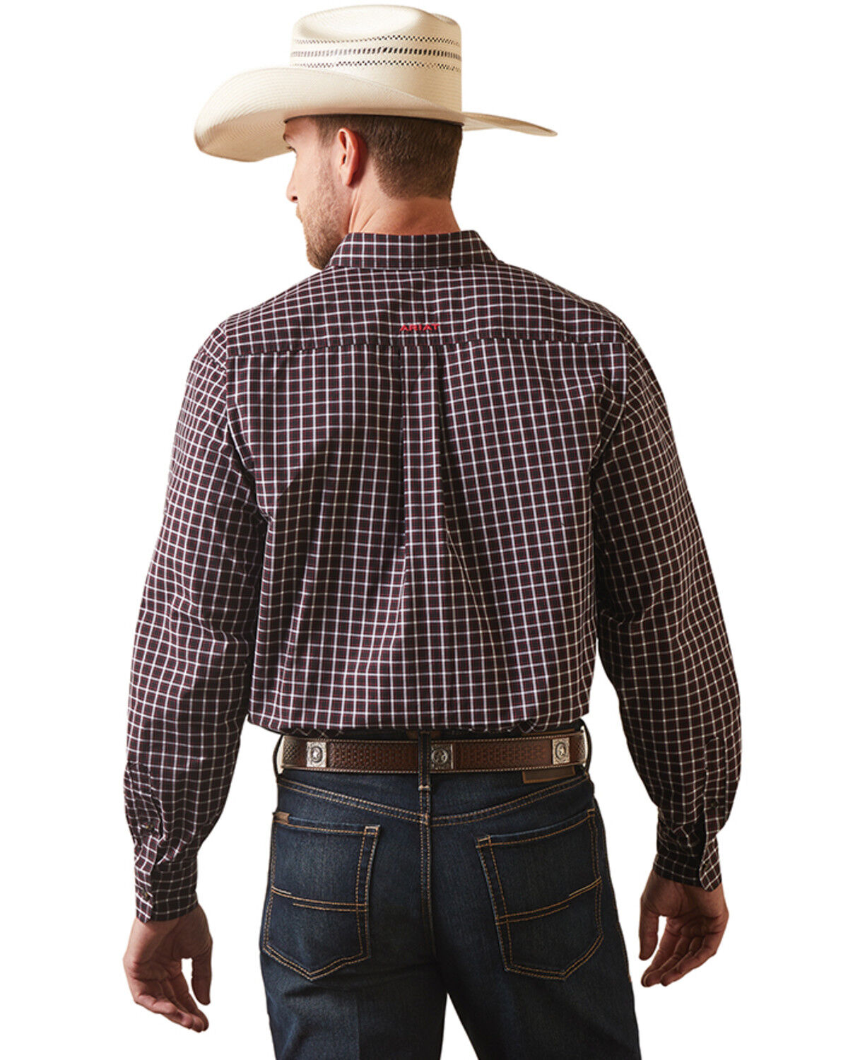 Image #3 - Ariat Men's Pro Series Immanuel Plaid Print Fitted Long Sleeve Button-Down Western Shirt, Black, hi-res