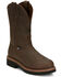 Image #1 - Justin Men's 11" Carbide Pull-On Work Boots - Soft Toe, Brown, hi-res