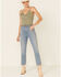 Image #2 - Eyeshadow Women's Smocked Crop Cami, Olive, hi-res