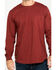 Image #4 - Hawx Men's Red Pocket Long Sleeve Work T-Shirt - Tall , Red, hi-res