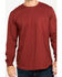 Hawx Men's Red Pocket Long Sleeve Work T-Shirt - Tall , Red, hi-res