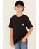 Image #1 - Carhartt Boys' Solid Short Sleeve Pocket T-Shirt, Black, hi-res
