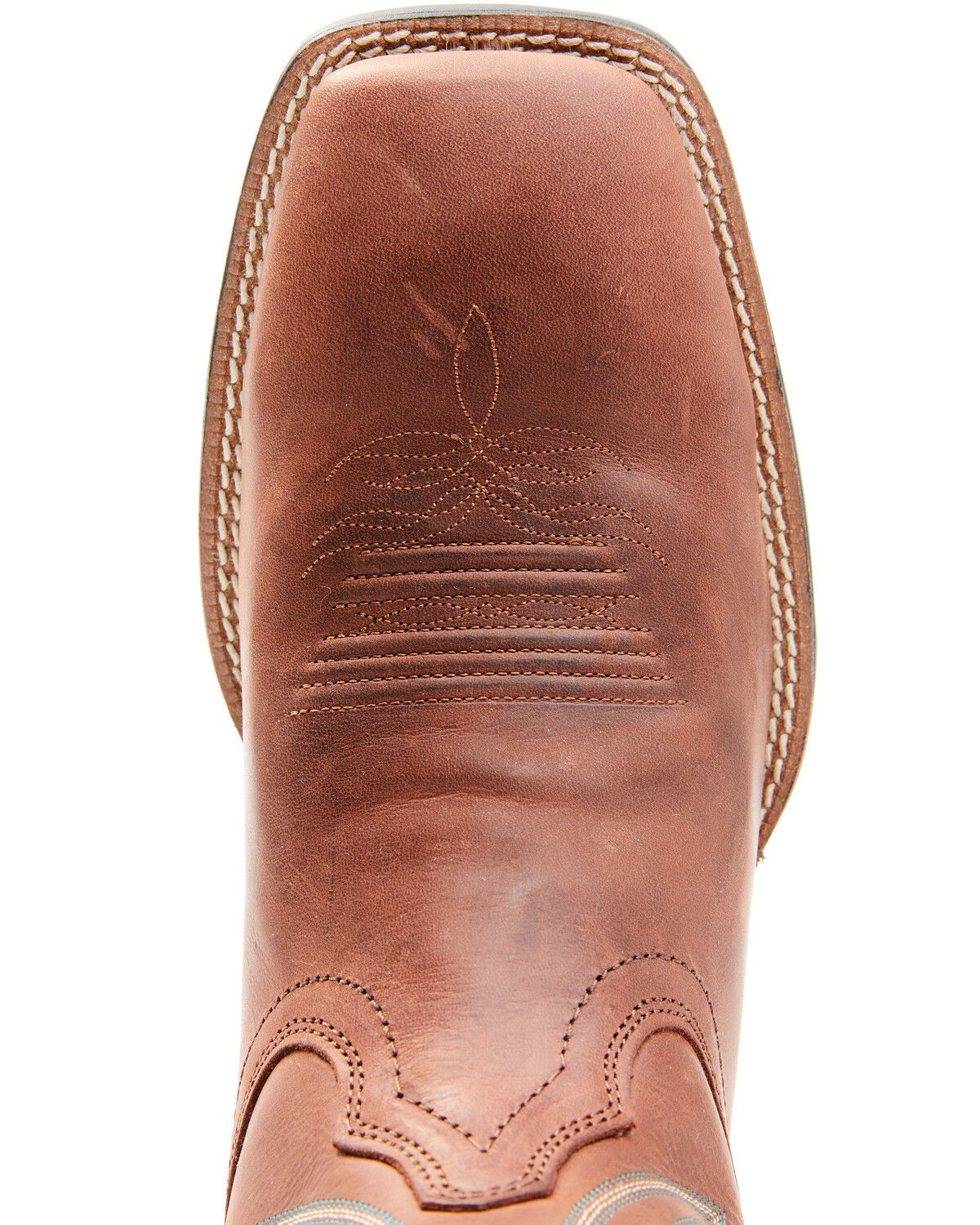 Image #6 - Justin Men's Brandy Bowline Cowhide Leather Western Boot - Broad Square Toe, Brown, hi-res