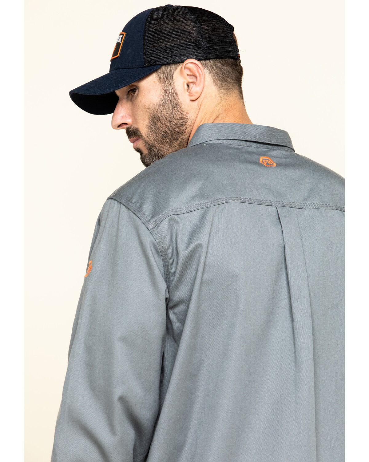 Image #5 - Hawx Men's FR Long Sleeve Woven Work Shirt, Silver, hi-res