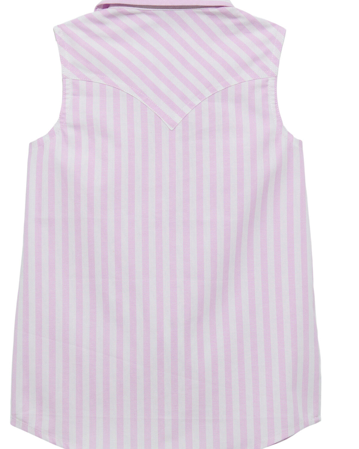 Image #2 - Wrangler Girls' Striped Sleeveless Pearl Snap Western Shirt, Pink, hi-res