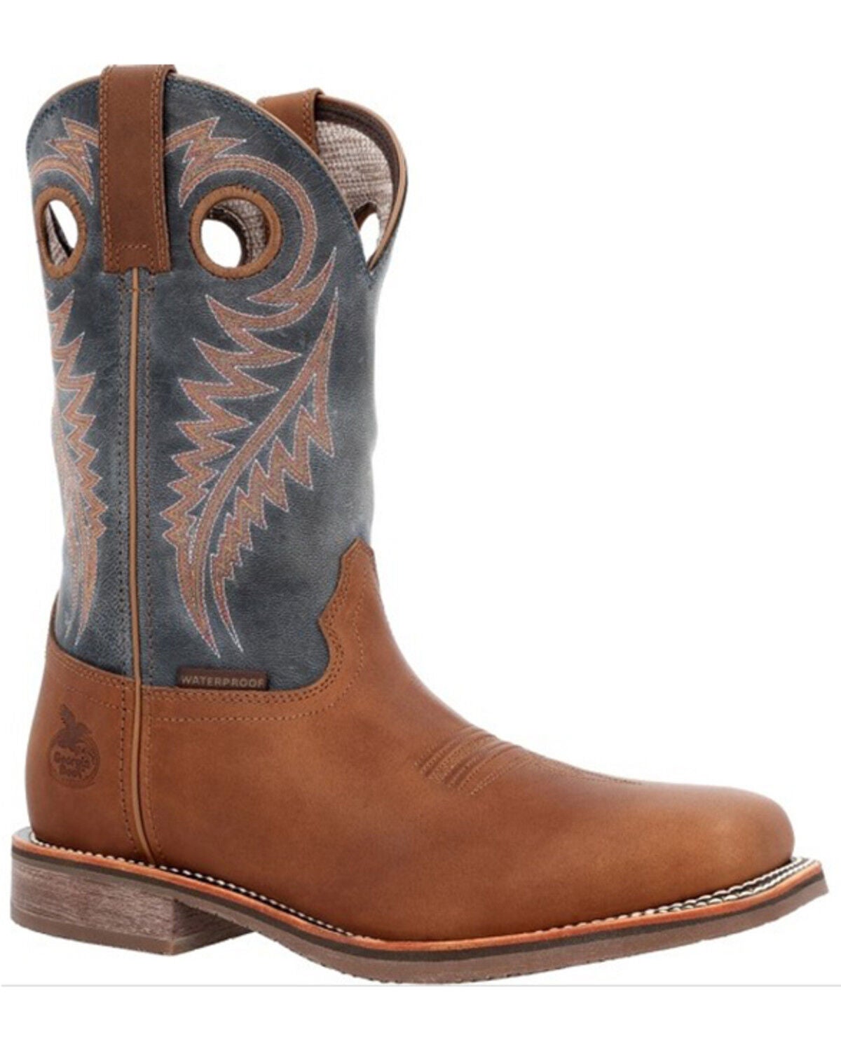 Georgia Boot Men's Carbo-Tec Elite Waterproof Pull On Safety Western Boots - Soft Toe, Brown, hi-res
