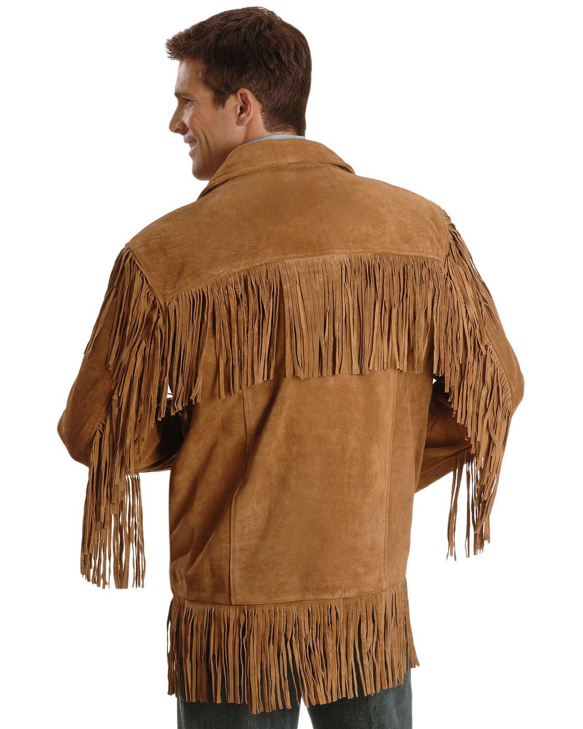 Image #3 - Liberty Wear Men's Suede Fringe Western Jacket - Big & Tall, Tobacco, hi-res