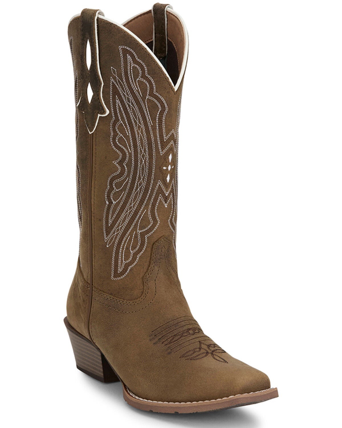 Justin Women's Rein Performance Western Boots - Square Toe, Tan, hi-res