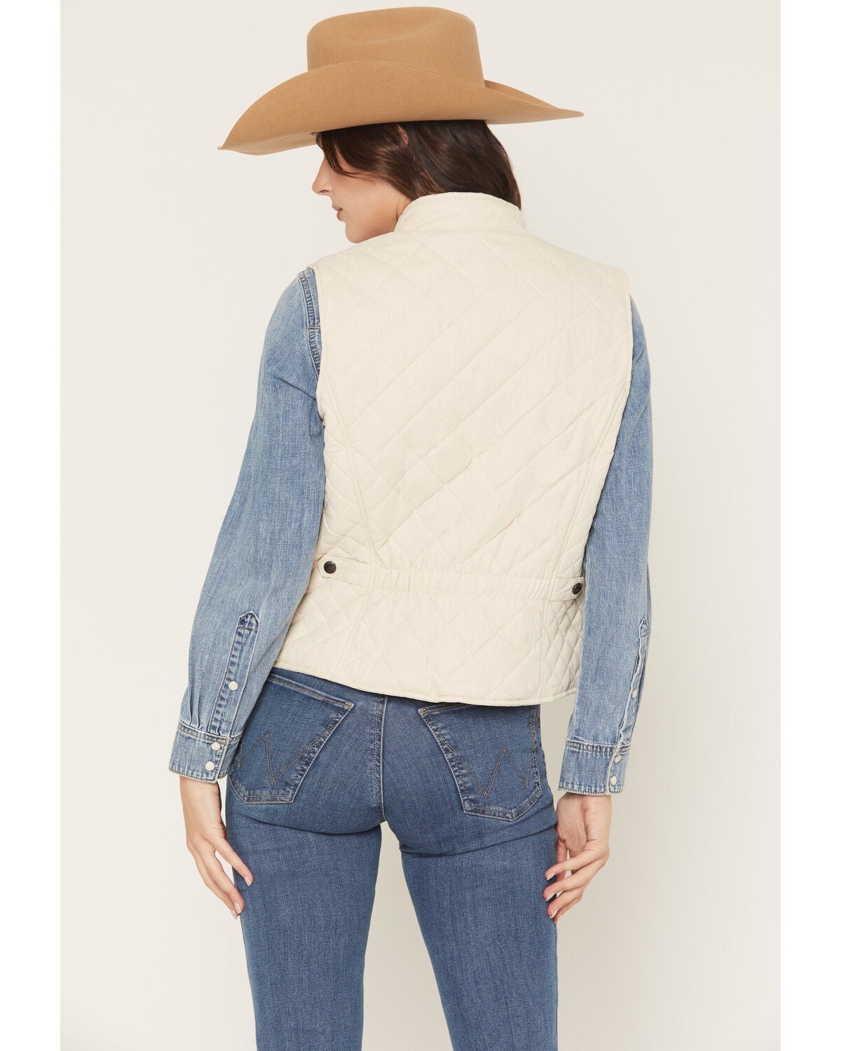 Image #4 - Outback Trading Co Women's Quilted Riding Vest, Cream, hi-res