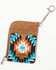 Image #1 - Wrangler X Boot Barn Women's Southwestern Print Mini Zip Wallet, Turquoise, hi-res
