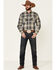 Image #2 - Ariat Men's Axel Large Ombre Retro Plaid Long Sleeve Western Shirt, Blue, hi-res