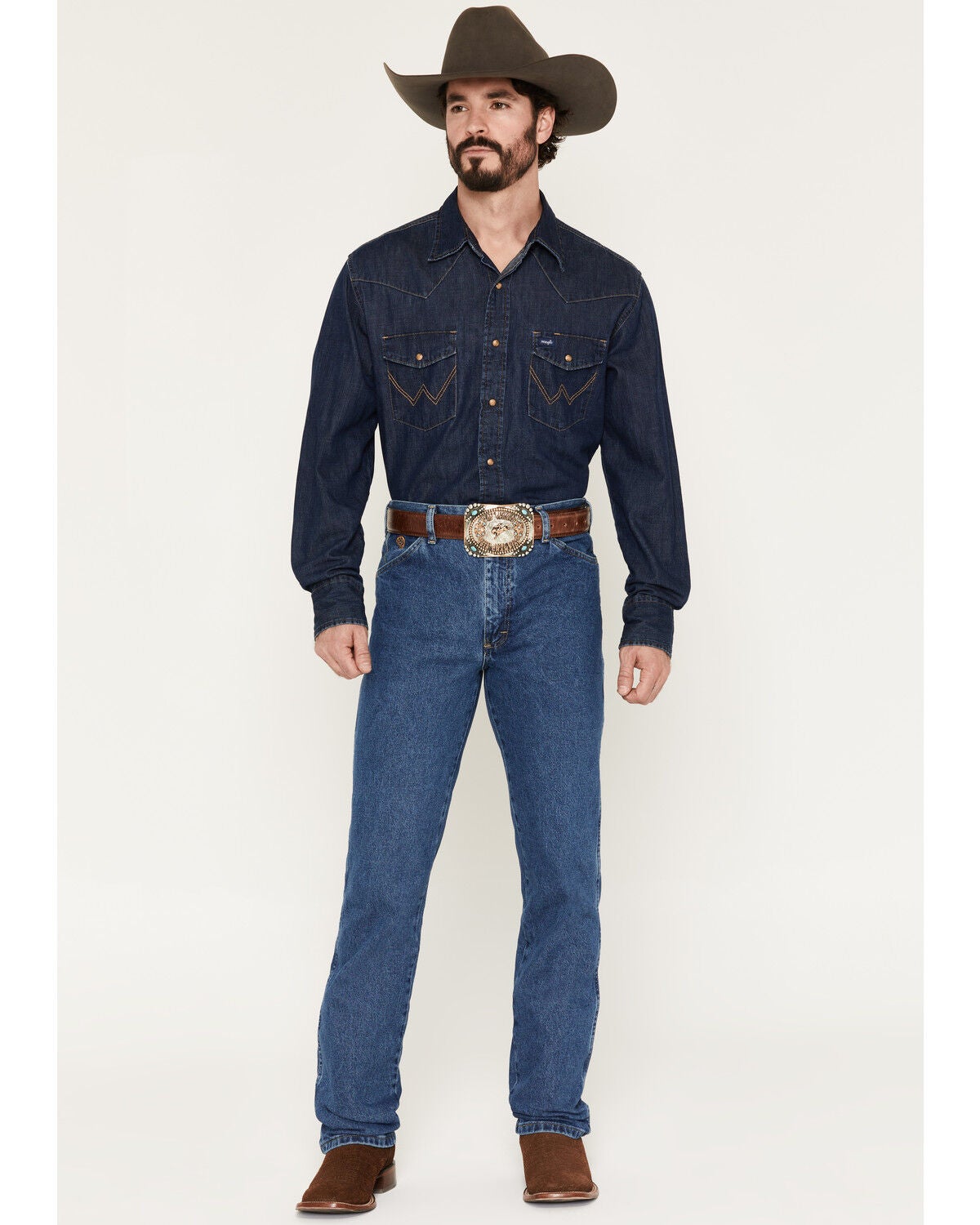 Wrangler Men's George Strait 936 Cowboy Cut Slim Jeans, Denim, hi-res