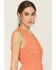 Image #2 - Shyanne Women's Embroidered Sleeveless Smocked Waist Mini Dress, Coral, hi-res