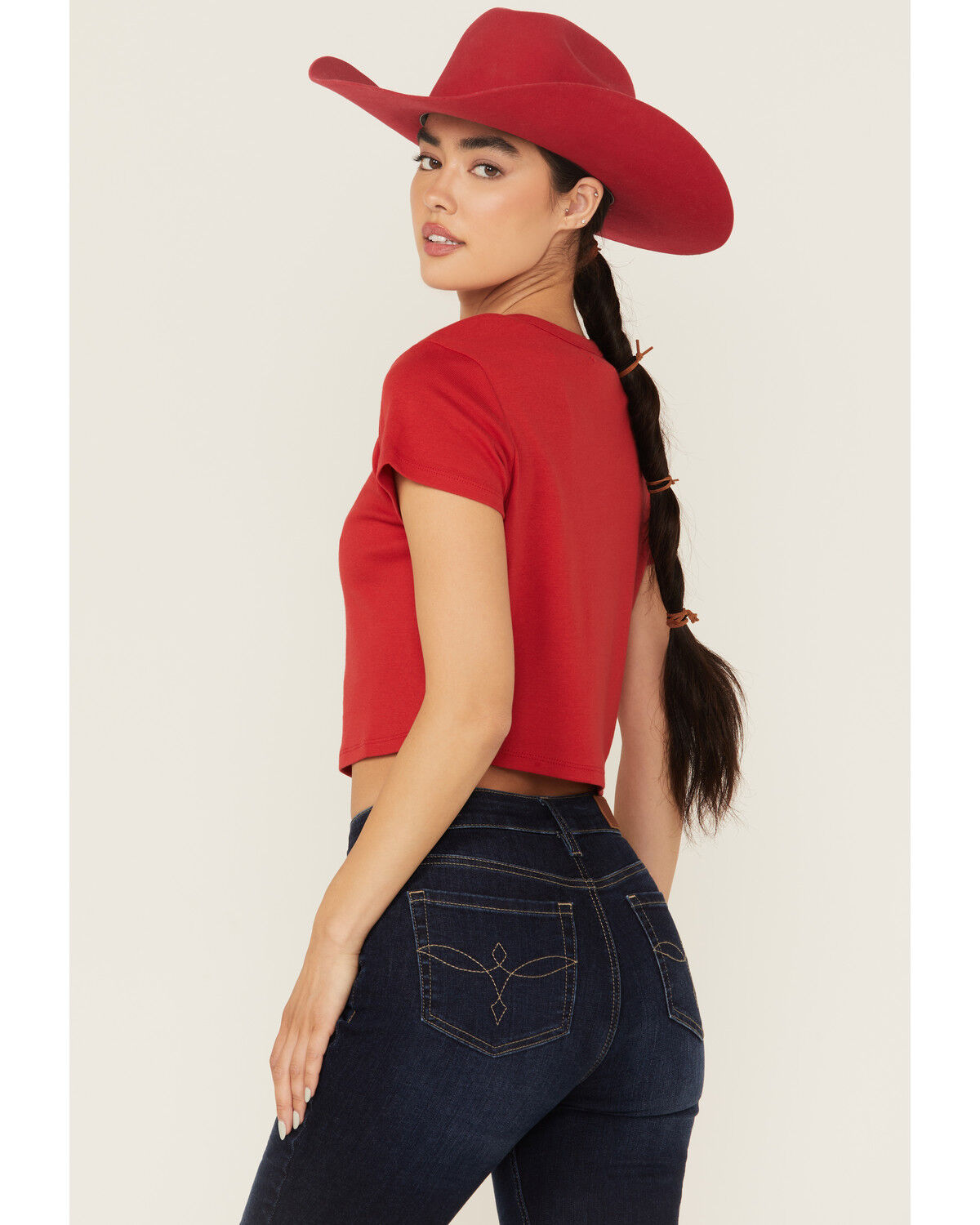 Image #4 - Girl Dangerous Women's Nashville Logo Short Sleeve Baby Tee, Red, hi-res