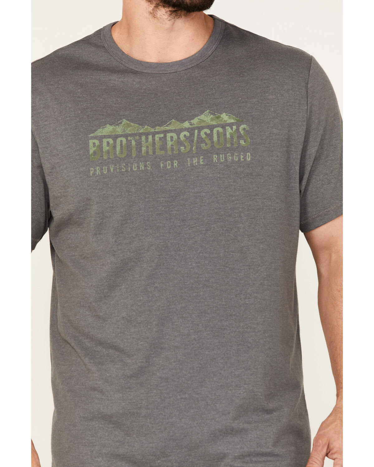 Image #3 - Brothers and Sons Men's Mountains Graphic Short Sleeve T-Shirt, Charcoal, hi-res