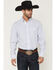 Image #1 - George Strait by Wrangler Stripe Print Long Sleeve Button-Down Stretch Western Shirt - Tall, White, hi-res