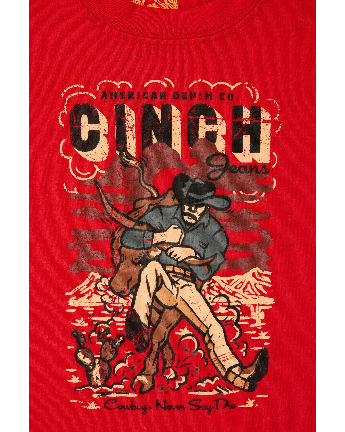 Image #2 - Cinch Infant Boys' Cowboy Logo Short Sleeve Graphic T-Shirt, Red, hi-res