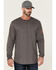 Image #1 - Hawx Men's FR Logo Long Sleeve Work T-Shirt - Tall , Charcoal, hi-res
