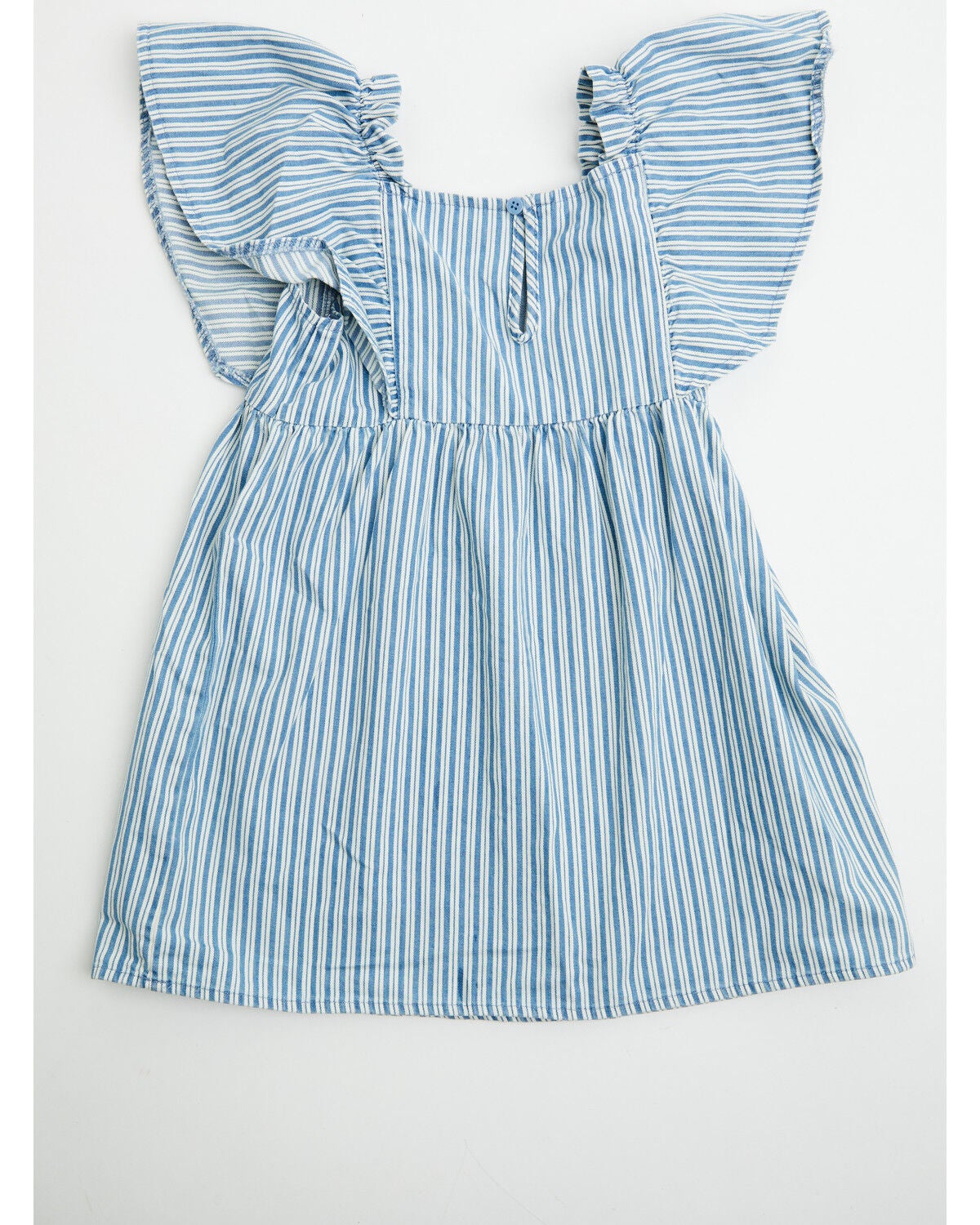 Image #3 - Wrangler Toddler Girls' Striped Short Sleeve Denim Dress, Blue, hi-res