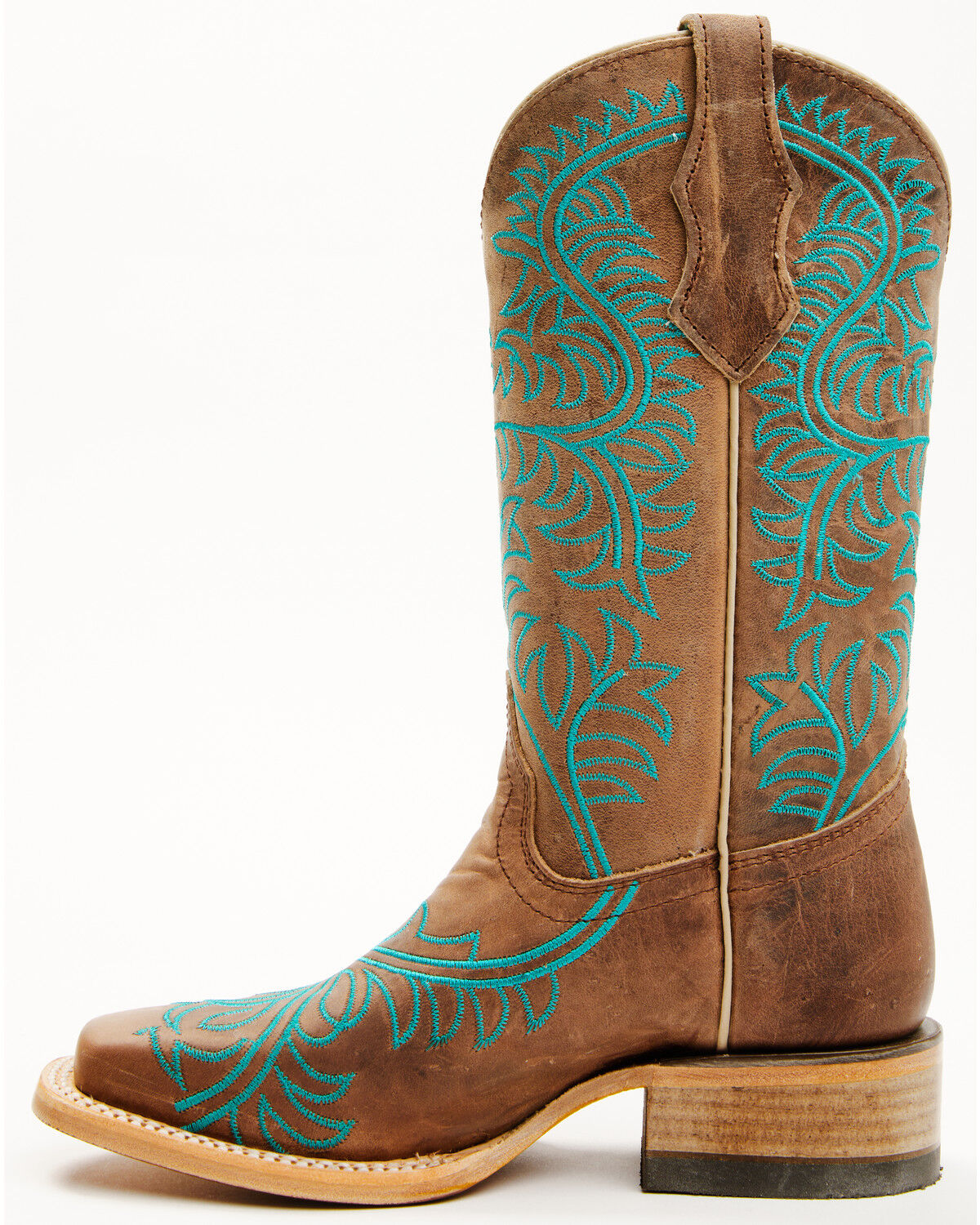 Image #3 - Corral Girls' Embroidered Western Boots - Broad Square Toe, Brown, hi-res