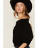 Image #2 - Wild Moss Women's Solid Smocked Off The Shoulder Top, Black, hi-res