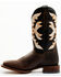 Image #3 - Dan Post Women's Sure Shot Embroidered Overlay Western Leather Boots - Broad Square Toe, Black/tan, hi-res