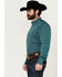 Image #2 - Resistol Men's Jackson Business Micro Striped Long Sleeve Button-Down Western Shirt , Teal, hi-res
