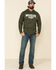 Image #2 - Wrangler Men's Logo Graphic Hooded Sweatshirt, Green, hi-res