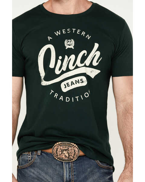 Image #3 - Cinch Men's Western Tradition Short Sleeve Graphic T-Shirt, Dark Green, hi-res