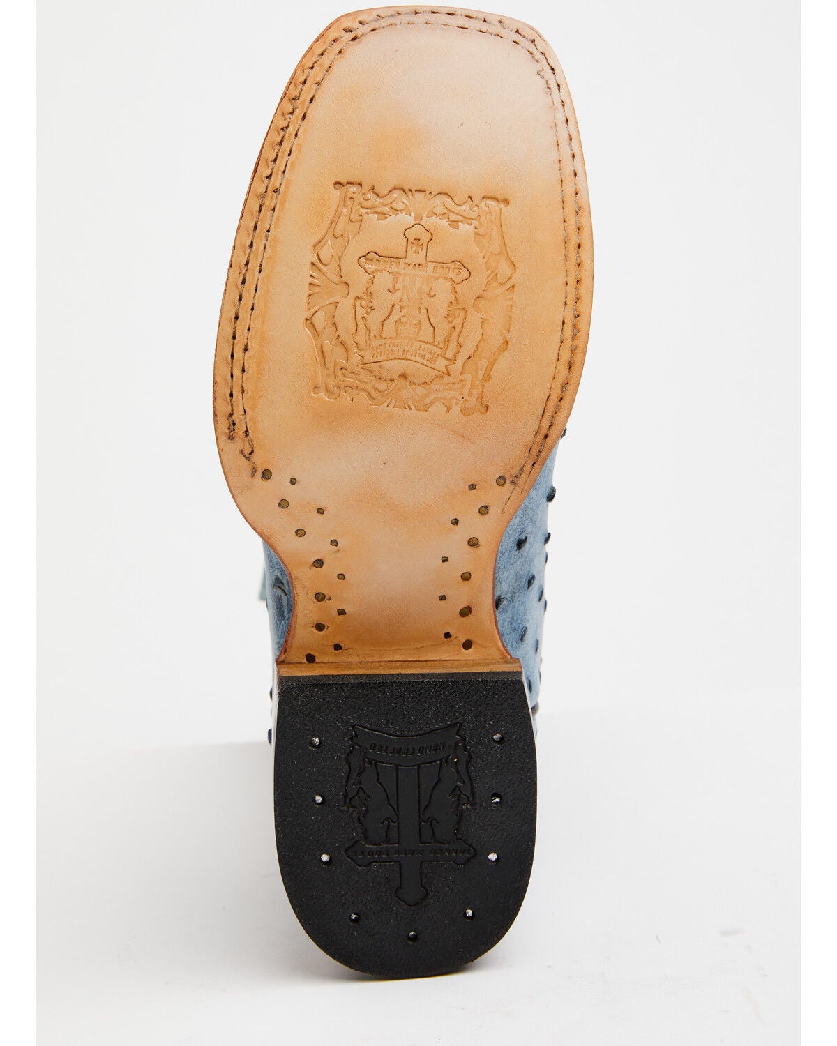 Image #7 - Tanner Mark Women's Bluebonnet Western Boots - Broad Square Toe, Blue, hi-res
