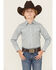 Image #1 - Wrangler 20X Boys' Paisley Print Long Sleeve Snap Stretch Western Shirt, Grey, hi-res