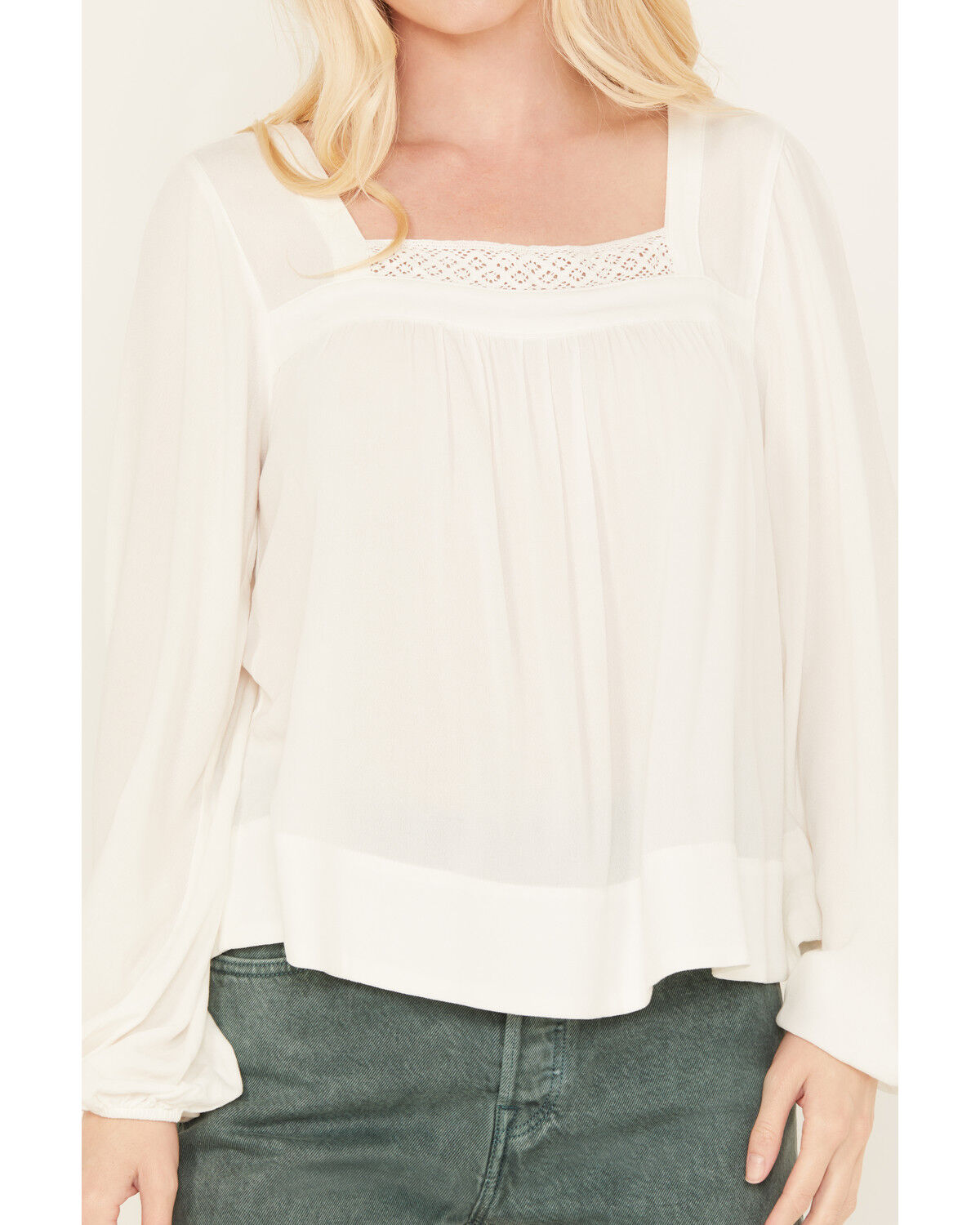 Image #3 - Cleo + Wolf Women's Long Sleeve Flowy Blouse, Cream, hi-res