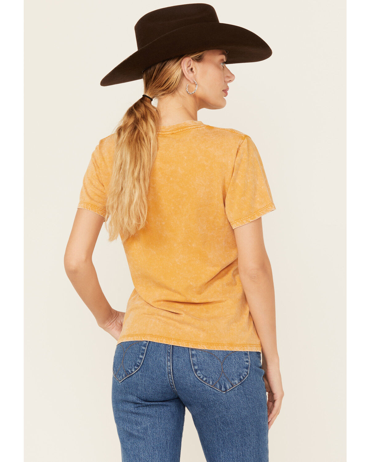 Image #4 - Rock & Roll Denim Women's Ranchy Short Sleeve Graphic Tee, Mustard, hi-res