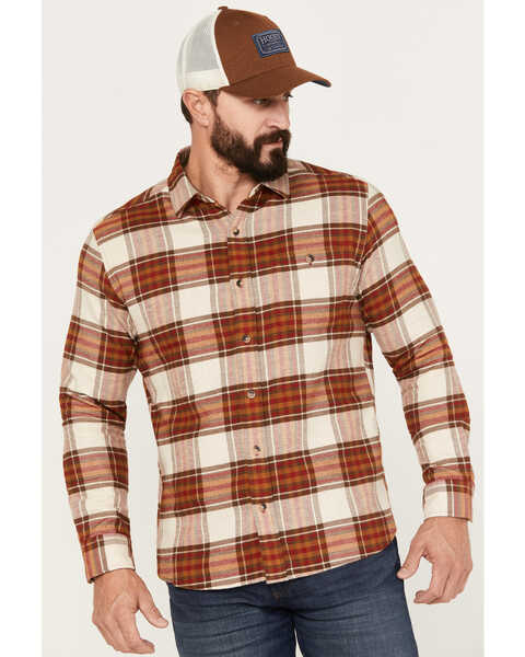 Pendleton Men's Fremont Plaid Print Long Sleeve Button Down Flannel Shirt, Red, hi-res