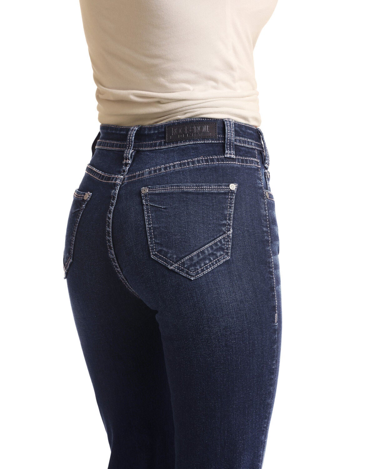 Image #3 - Rock & Roll Denim Women's Button Front Bootcut Jeans, , hi-res