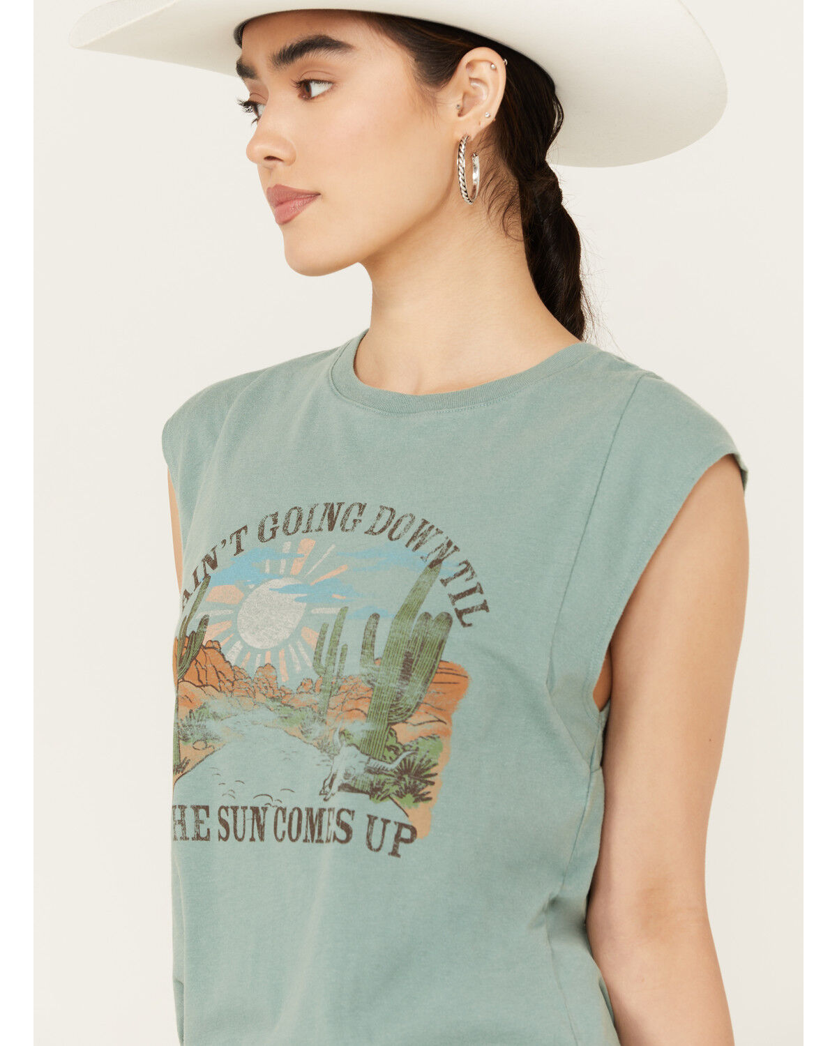 Image #2 - White Crow Women's Till The Sun Comes Up Short Sleeve Graphic Tee, Green, hi-res