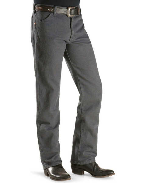 Image #3 - Wrangler 13MWZ Cowboy Cut Original Fit Jeans - Prewashed Colors - Tall, Charcoal Grey, hi-res