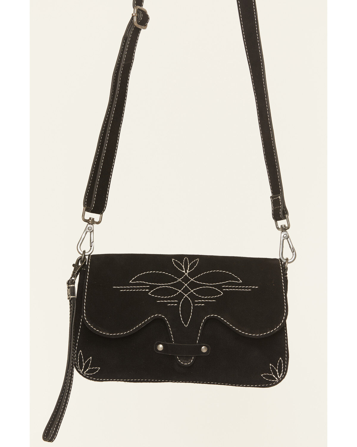 Image #1 - Idyllwind Women's Louanne Suede Western Crossbody Bag, Black, hi-res