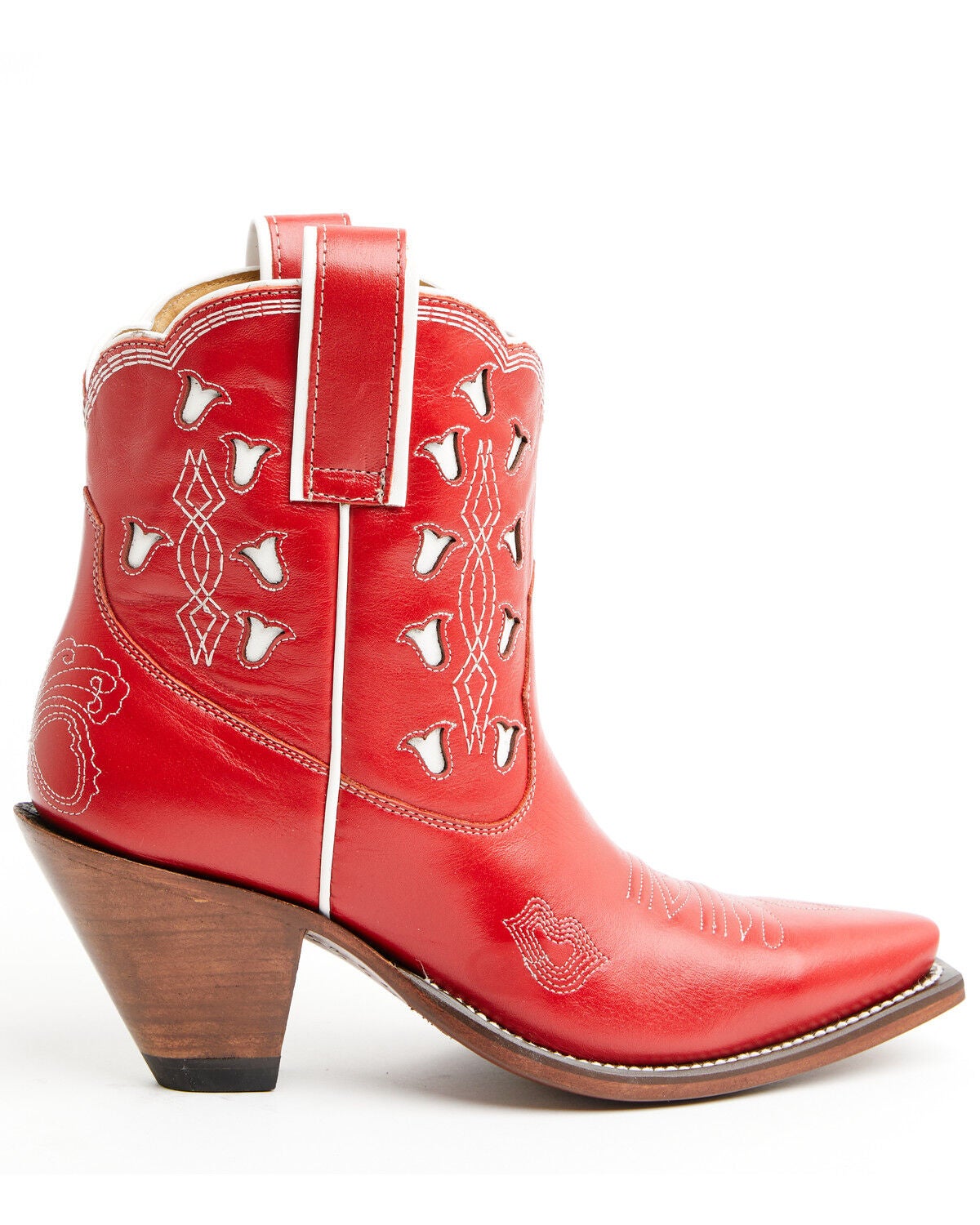 Image #2 - Besita Boots Women's The Bright Inlay Western Booties - Snip Toe, Red, hi-res