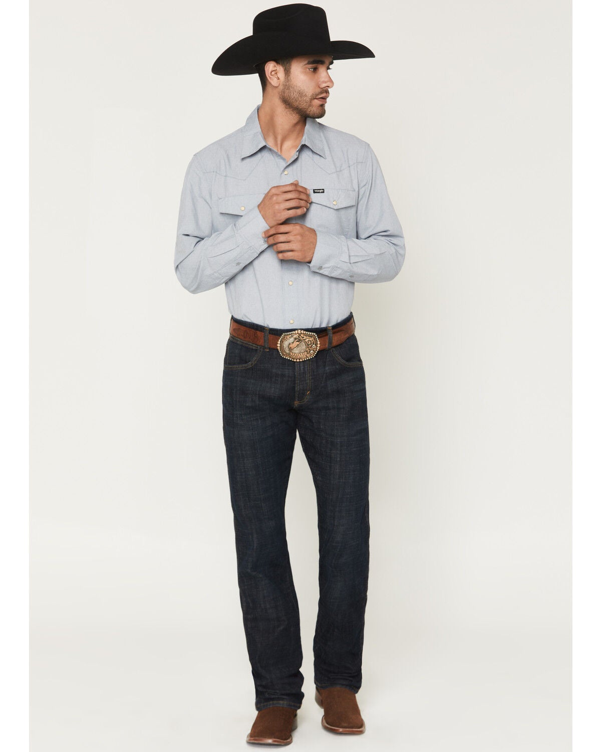 Image #1 - Wrangler Retro Men's Dax Dark Wash Slim Bootcut Stretch Denim Jeans, Indigo, hi-res