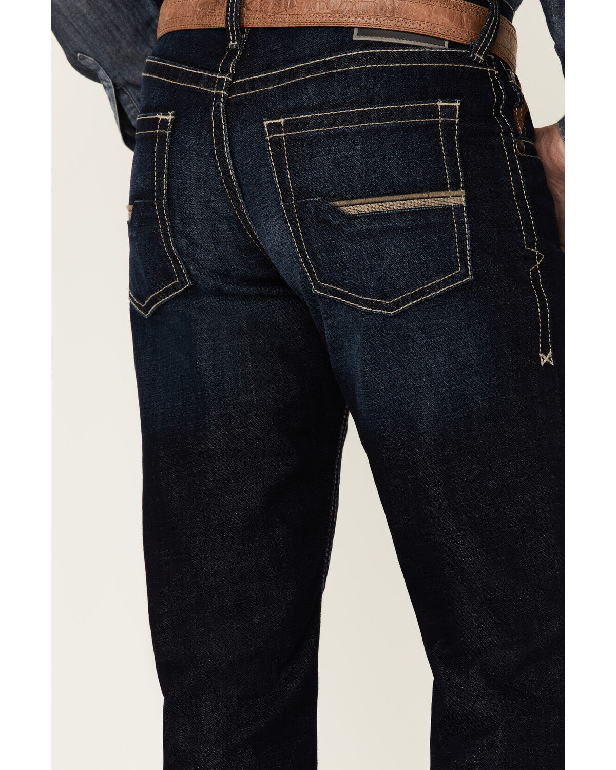 Image #4 - Ariat Men's M5 Newcastle Marshall Dark Wash Stretch Straight Leg Jeans, Blue, hi-res