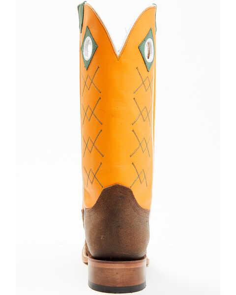 Image #5 - Justin Men's Billet Cowhide Leather Western Boots - Square Toe , Orange, hi-res